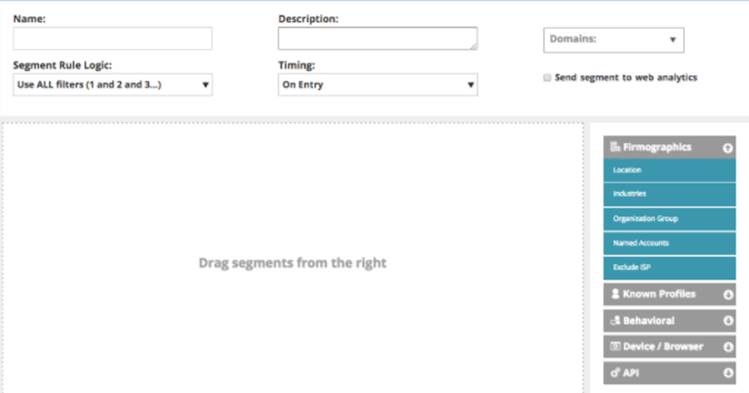 Marketo Segments in Web Personalisation screenshot