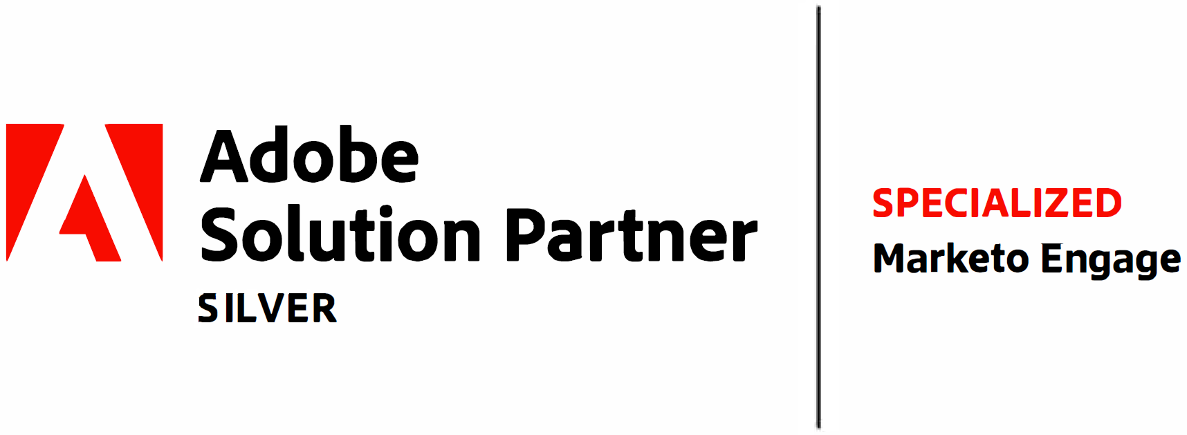 Adobe Silver Solution Partner logo for Marketo Engage