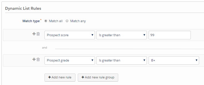 Pardot dynamic list rules automation